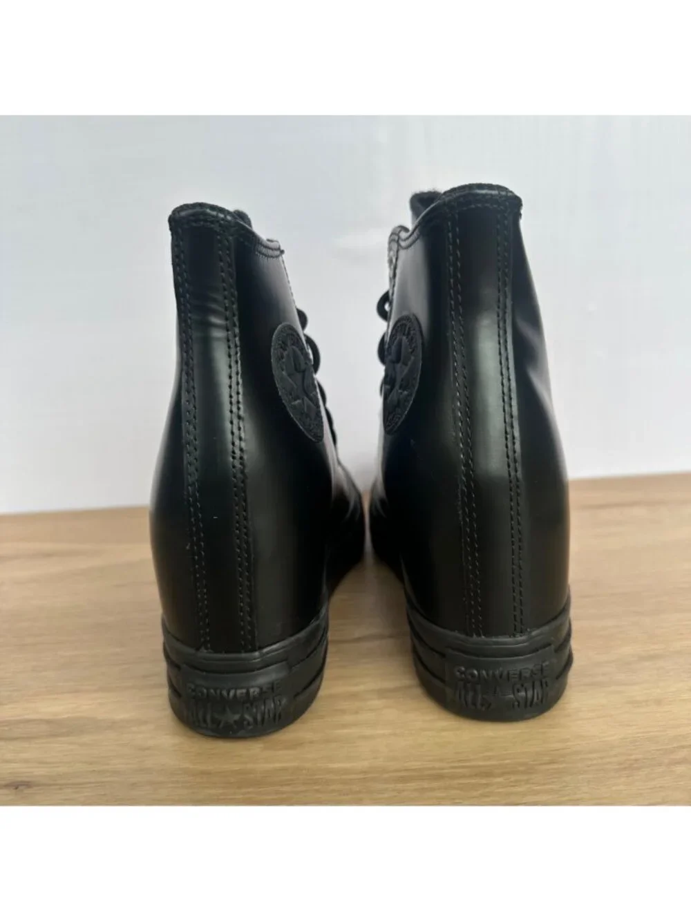 ✨Converse Chuck Taylor Wedge Platform Leather Sz 6.5 Women's Shoes Black A12827C